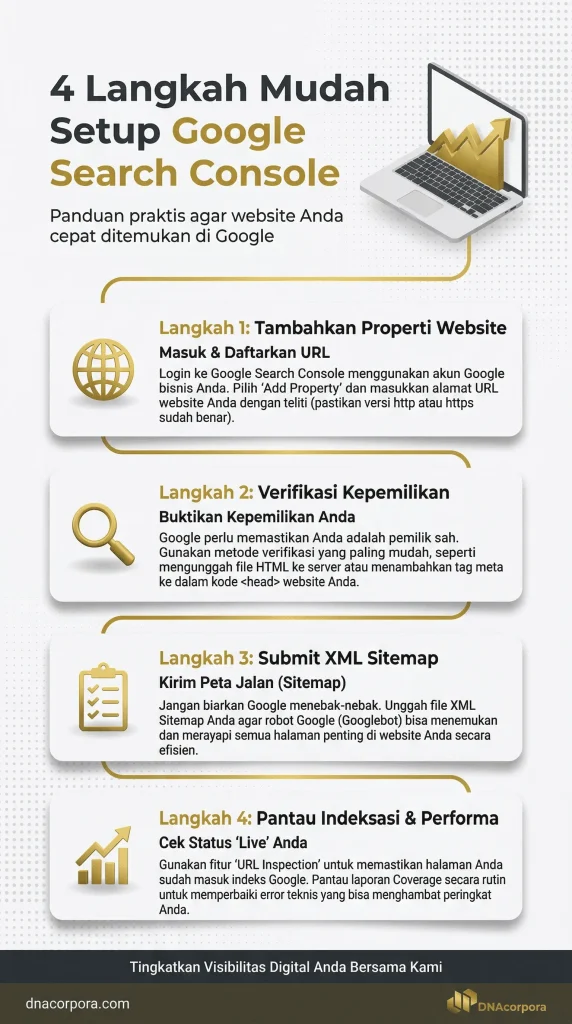 langkah mendaftarkan website ke google search console